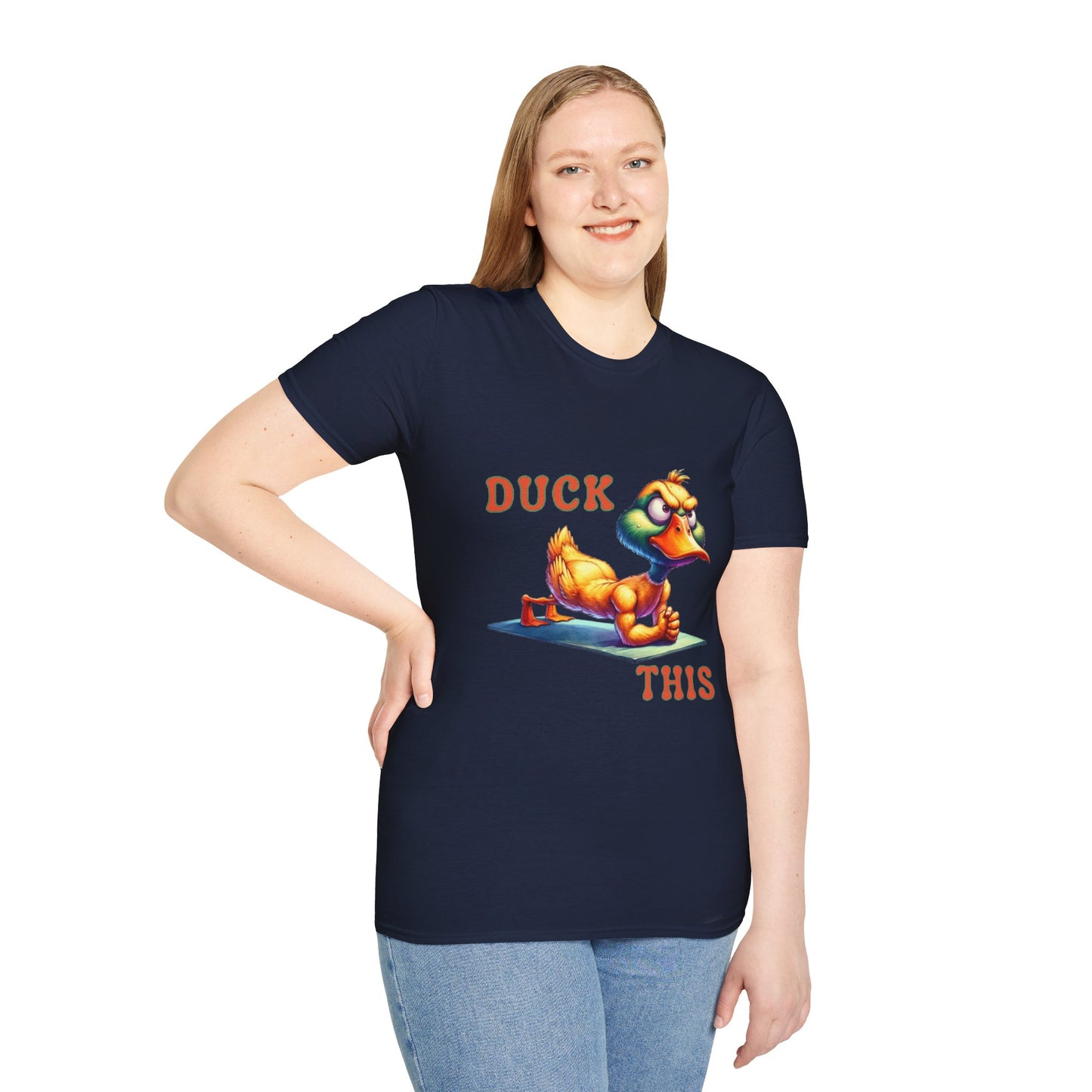 Funny Duck Gym Unisex Softstyle T-Shirt - Perfect for Fitness Lovers & Gift Giving