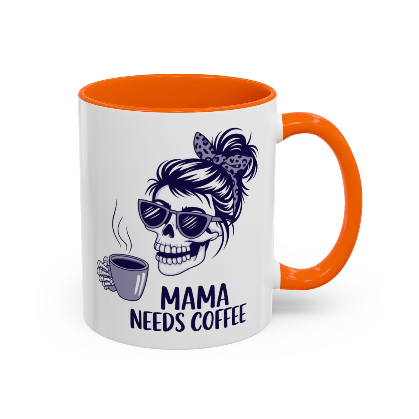Mama Needs Coffee Skull Mug - Stylish 11/15oz Accent Coffee Mug for Coffee Lovers