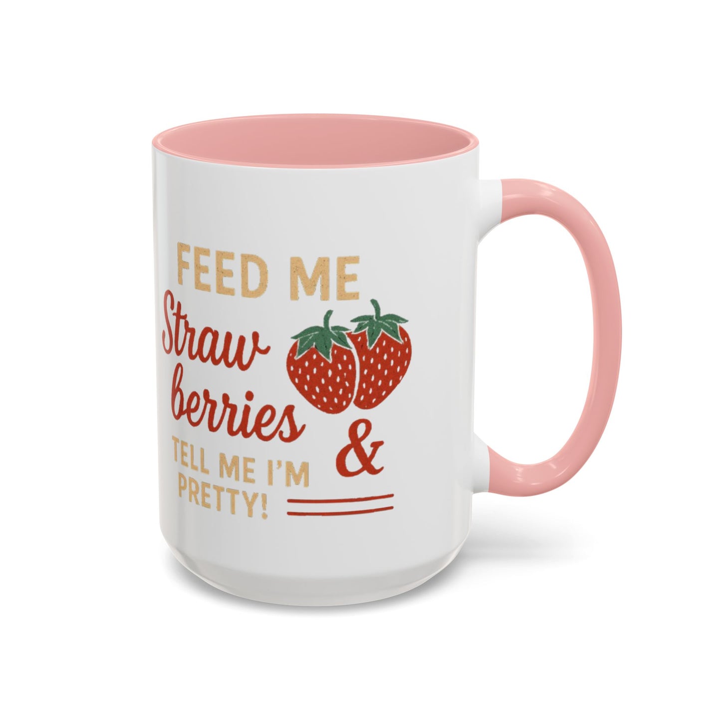 Cute Strawberry Themed Accent Coffee Mug - Perfect for Gifts, Home, Kitchen, Birthday, Fun Quotes