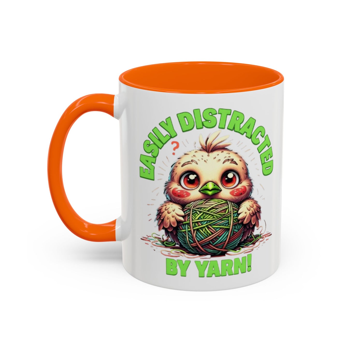 Easily Distracted Yarn Coffee Mug | Cute Animal Mug, Funny Gift for Knitters, Coffee Lover Gift, Unique Mugs for Crafters, Yarn Lover's Mug