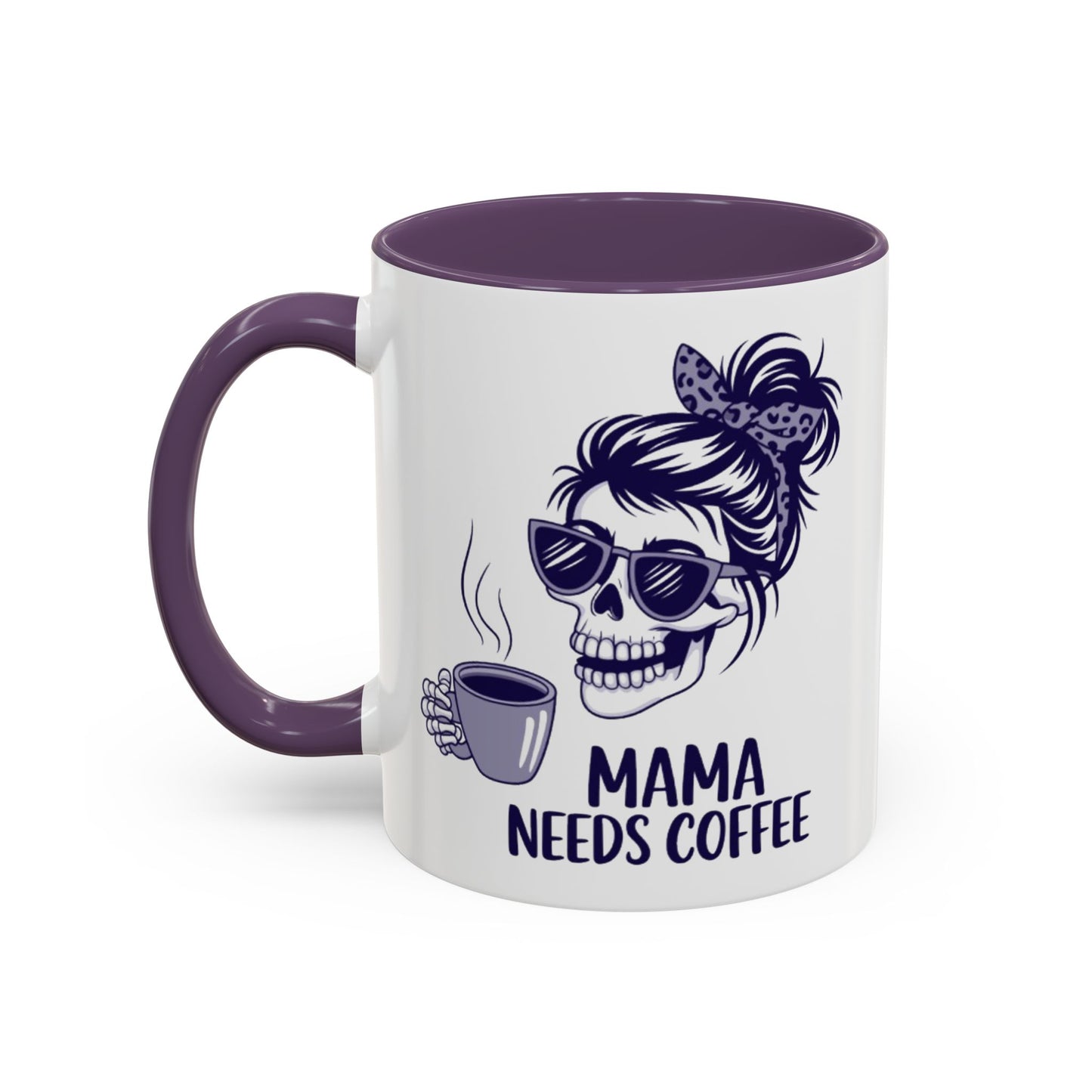 Mama Needs Coffee Skull Mug - Stylish 11/15oz Accent Coffee Mug for Coffee Lovers