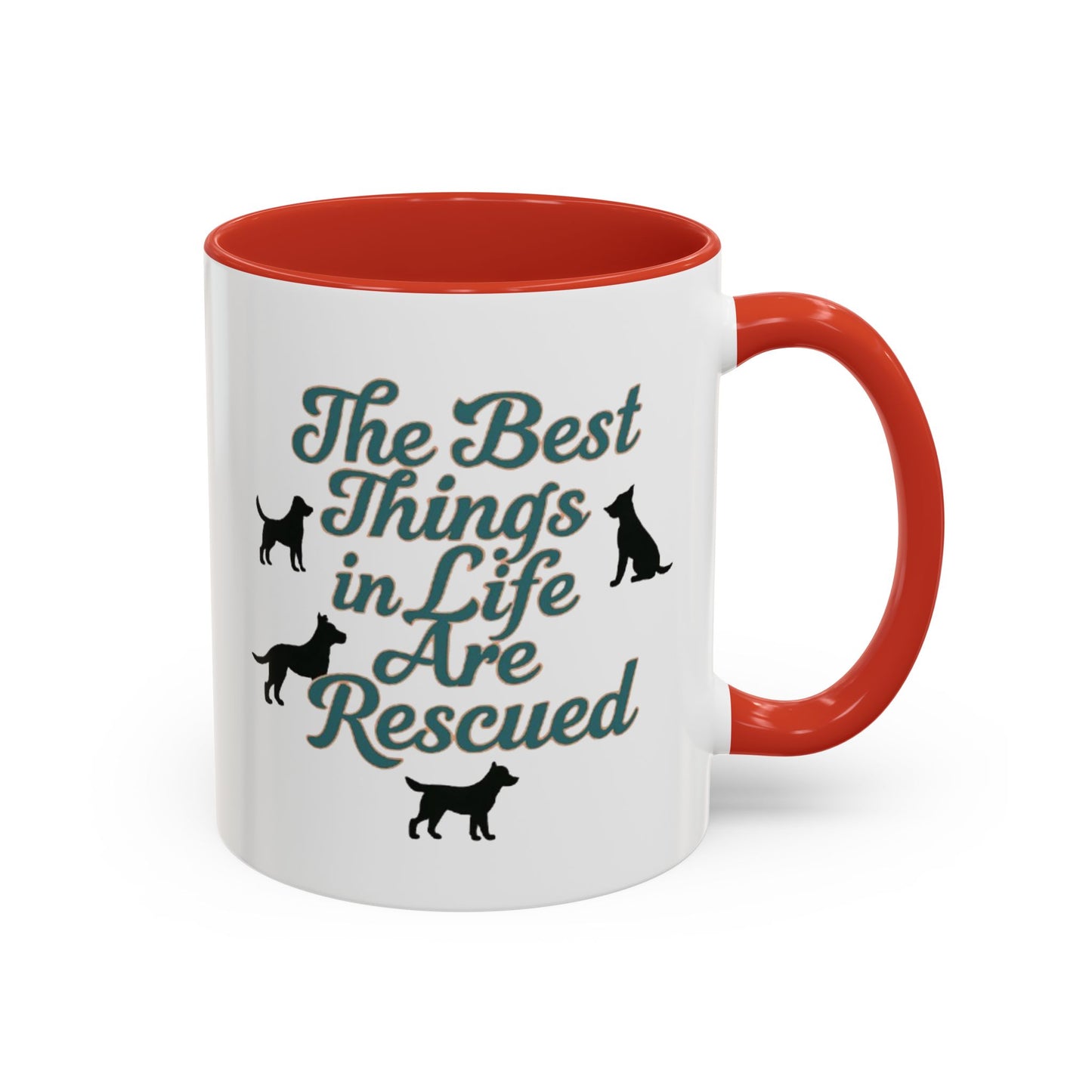 Rescue Dog Coffee Mug, Pet Lover Gift, Animal Adoption Mug, Inspirational Tea Cup, Dog Mom Mug, Black Handle Coffee Cup