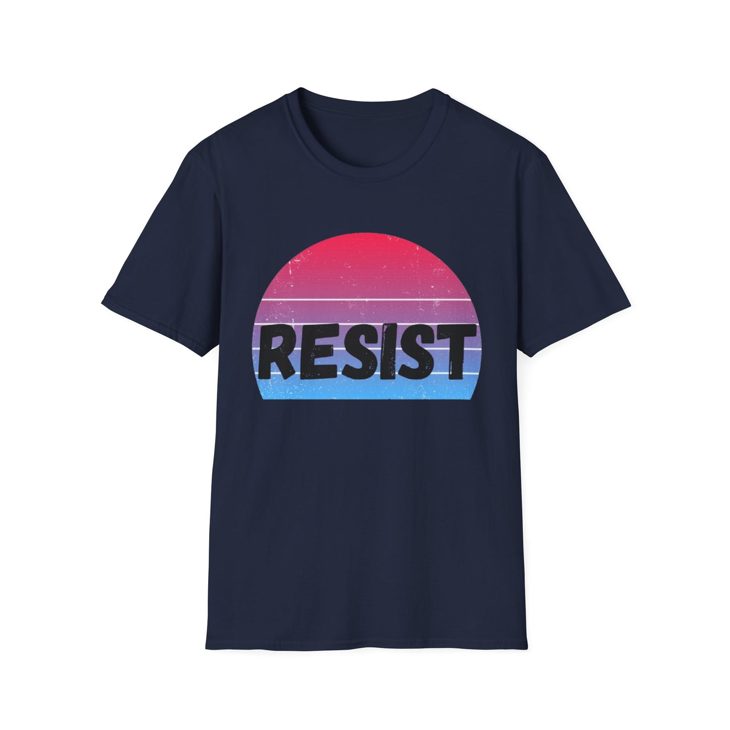 Retro Resist Unisex Softstyle T-Shirt - Bold Graphic Tee for Activists